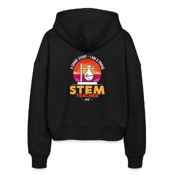STEM Teacher A Short Story I Am A Science Teacher - Stanley/Stella Boxy Frauen Bio Zip Hoodie Ida - Schwarz - Hinten - AI Model Female 172 light (172cm)