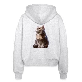 Chat British Shorthair - Veste à capuche bio Ida Stanley/Stella Femme - blanc chiné - Dos - AI Model Female 172 dark (172cm)