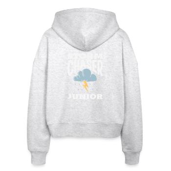 Funny Meteorology Wetterbegeisterte - Stanley/Stella Boxy Frauen Bio Zip Hoodie Ida - Weiß meliert - Hinten - AI Model Female 172 dark (172cm)