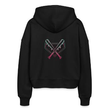 Baseball Eis Baseballschläger - Stanley/Stella Boxy Frauen Bio Zip Hoodie Ida - Schwarz - Hinten - AI Model Female 172 light (172cm)