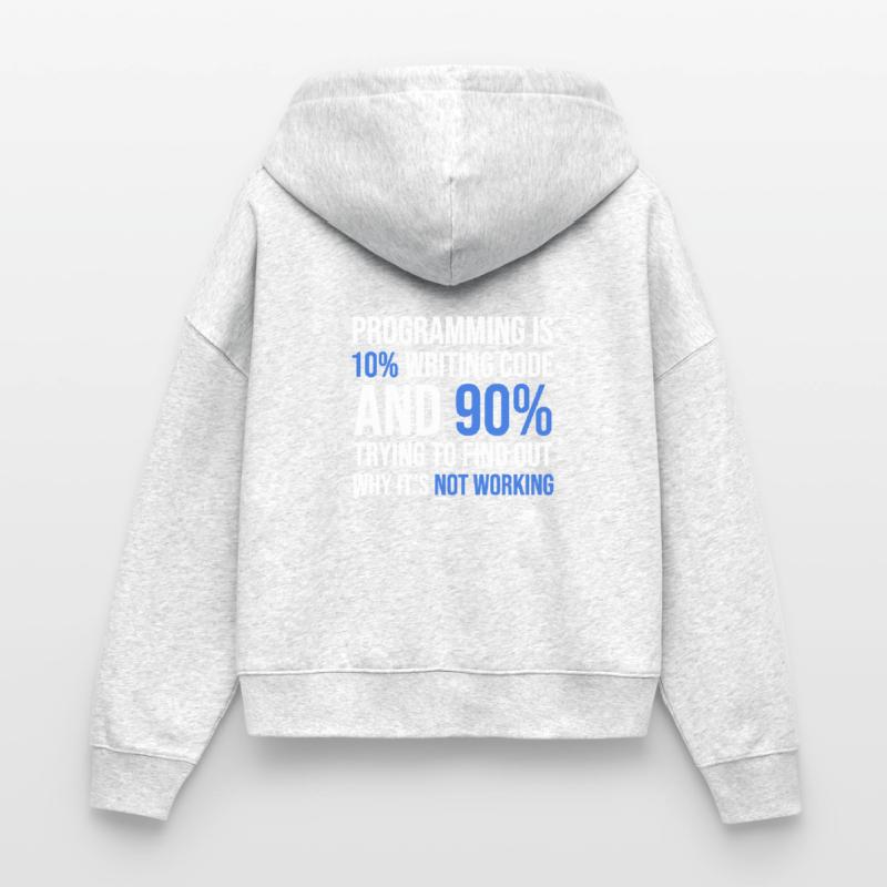 Code Debugging Humor T-Shirt Design Stanley/Stella Boxy Women’s Organic Zip Hoodie Ida