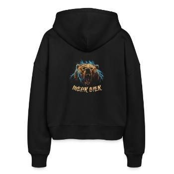 Bär brüllt Mehr Bier - Stanley/Stella Boxy Frauen Bio Zip Hoodie Ida - Schwarz - Hinten - AI Model Female 172 light (172cm)