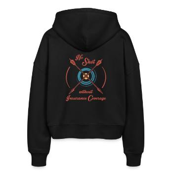 Bogenschütze - Stanley/Stella Boxy Frauen Bio Zip Hoodie Ida - Schwarz - Hinten - AI Model Female 172 light (172cm)