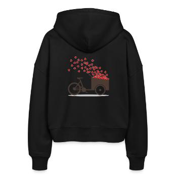 Cargo vélo amour coeurs - Veste à capuche bio Ida Stanley/Stella Femme - noir - Dos - AI Model Female 172 light (172cm)