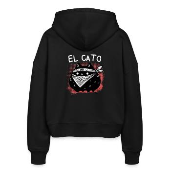 El Cato Bandana Cat – Charme criminel mignon - Veste à capuche bio Ida Stanley/Stella Femme - noir - Dos - AI Model Female 172 light (172cm)