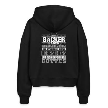 Bäcker Backstube Bäckerei Backhaus backen Geschenk - Stanley/Stella Boxy Frauen Bio Zip Hoodie Ida - Schwarz - Hinten - AI Model Female 172 light (172cm)