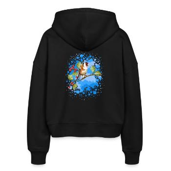 Vogel - Stanley/Stella Boxy Frauen Bio Zip Hoodie Ida - Schwarz - Hinten - AI Model Female 172 light (172cm)