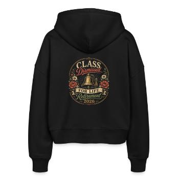 Lehrer-Retreat 2026 – Klasse für Lif beendet - Stanley/Stella Boxy Frauen Bio Zip Hoodie Ida - Schwarz - Hinten - AI Model Female 172 light (172cm)