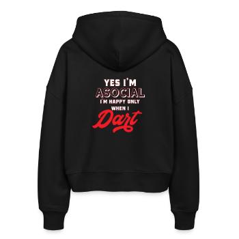 Darts Dart - Stanley/Stella Boxy Frauen Bio Zip Hoodie Ida - Schwarz - Hinten - AI Model Female 172 light (172cm)