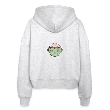 Zombie Brain in a Mug - Stanley/Stella Boxy Women’s Organic Zip Hoodie Ida - heather white - Back - AI Model Female 172 dark (172cm)