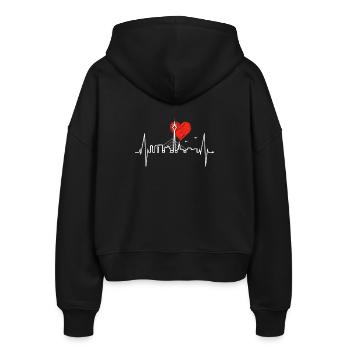 Düsseldorf Skyline Herzschlag Liebe Düsseldorfer - Stanley/Stella Boxy Frauen Bio Zip Hoodie Ida - Schwarz - Hinten - AI Model Female 172 light (172cm)