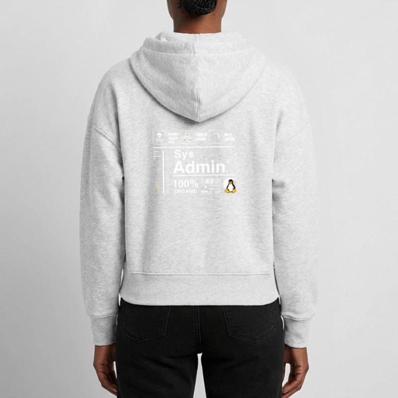 Sys Admin Penguin Computer Nerd pc Board cpu inh Stanley/Stella Boxy Women’s Organic Zip Hoodie Ida