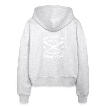 Baseball Coach - Stanley/Stella Boxy Frauen Bio Zip Hoodie Ida - Weiß meliert - Hinten - AI Model Female 172 dark (172cm)
