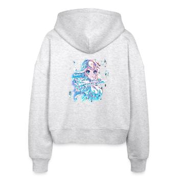 Eisprinzessin - Stanley/Stella Boxy Frauen Bio Zip Hoodie Ida - Weiß meliert - Hinten - AI Model Female 172 dark (172cm)