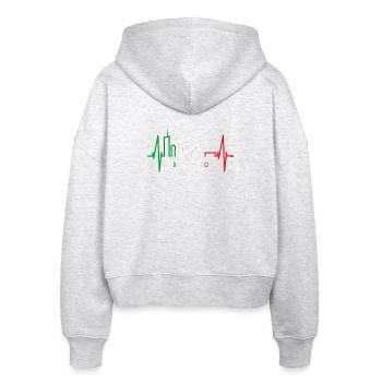 Milan Skyline Italy Heartbeat Fan Love Milano - Stanley/Stella Boxy Women’s Organic Zip Hoodie Ida - heather white - Back - AI Model Female 172 dark (172cm)