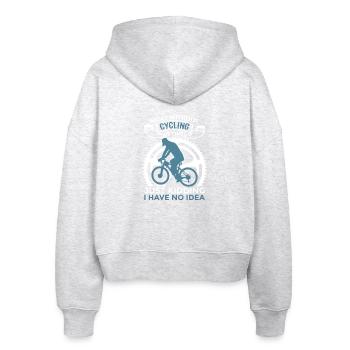 Cycling Motivation - Stanley/Stella Boxy Women’s Organic Zip Hoodie Ida - heather white - Back - AI Model Female 172 dark (172cm)