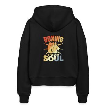 Boxing Is Part Of My Soul - Stanley/Stella Boxy Frauen Bio Zip Hoodie Ida - Schwarz - Hinten - AI Model Female 172 light (172cm)