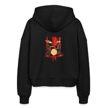 Trapset Retro Style - Stanley/Stella Boxy Frauen Bio Zip Hoodie Ida - Schwarz - Hinten - AI Model Female 172 light (172cm)