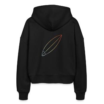 Surfboard - Stanley/Stella Boxy Women’s Organic Zip Hoodie Ida - black - Back - AI Model Female 172 light (172cm)