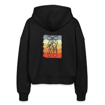 Ballettschuhe Vintage Look - Stanley/Stella Boxy Frauen Bio Zip Hoodie Ida - Schwarz - Hinten - AI Model Female 172 light (172cm)