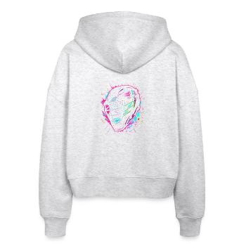 Lacrosse Helmet Steamwave - Stanley/Stella Boxy Women’s Organic Zip Hoodie Ida - heather white - Back - AI Model Female 172 dark (172cm)