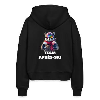 Après Ski Team | Lustiges Party Ski Shirt - Stanley/Stella Boxy Frauen Bio Zip Hoodie Ida - Schwarz - Hinten - AI Model Female 172 light (172cm)