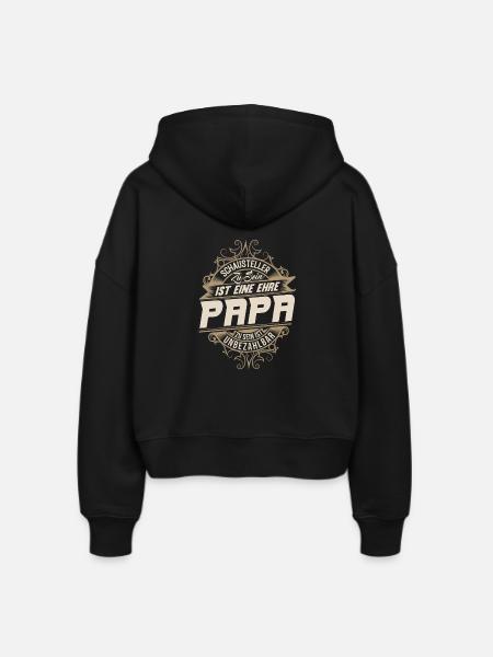 Schausteller Papa - Stanley/Stella Boxy Frauen Bio Zip Hoodie Ida - Schwarz