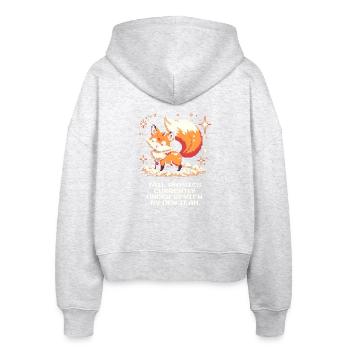 Schwanzphysik wird geprüft | Fuchs, Dev-Team - Stanley/Stella Boxy Frauen Bio Zip Hoodie Ida - Weiß meliert - Hinten - AI Model Female 172 dark (172cm)