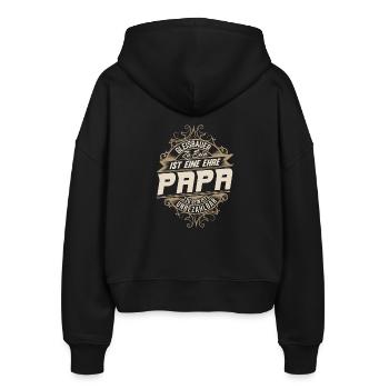 Gleisbauer Papa - Stanley/Stella Boxy Frauen Bio Zip Hoodie Ida - Schwarz - Hinten - AI Model Female 172 light (172cm)