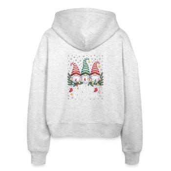 Merry Christmas Gnome T-Shirt with Fairy Lights - Stanley/Stella Boxy Women’s Organic Zip Hoodie Ida - heather white - Back - AI Model Female 172 dark (172cm)