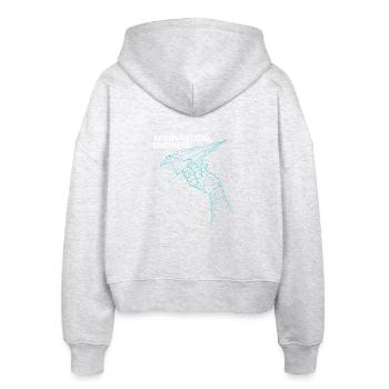 Luftfahrtingenieur Flugzeug Wissenschaft Nerd Geschenk - Stanley/Stella Boxy Frauen Bio Zip Hoodie Ida - Weiß meliert - Hinten - AI Model Female 172 dark (172cm)