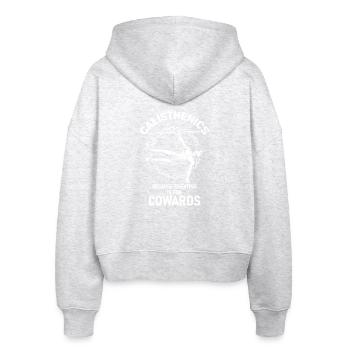 Calisthenics Fitness Gym Training Workout - Stanley/Stella Boxy Frauen Bio Zip Hoodie Ida - Weiß meliert - Hinten - AI Model Female 172 dark (172cm)