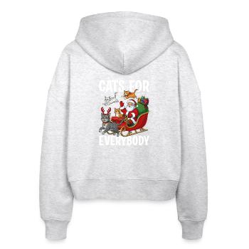 Cats For Everybody - Stanley/Stella Boxy Frauen Bio Zip Hoodie Ida - Weiß meliert - Hinten - AI Model Female 172 dark (172cm)