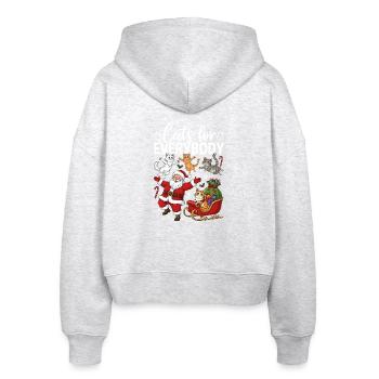 Cats For Everybody - Stanley/Stella Boxy Frauen Bio Zip Hoodie Ida - Weiß meliert - Hinten - AI Model Female 172 dark (172cm)