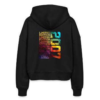 LIMITED EDITION 2007 19 JAHRE 19. GEBURTSTAG - Stanley/Stella Boxy Frauen Bio Zip Hoodie Ida - Schwarz - Hinten - AI Model Female 172 light (172cm)