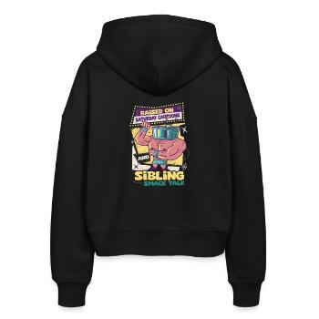 Siblings Brother Sister - Stanley/Stella Boxy Women’s Organic Zip Hoodie Ida - black - Back - AI Model Female 172 light (172cm)
