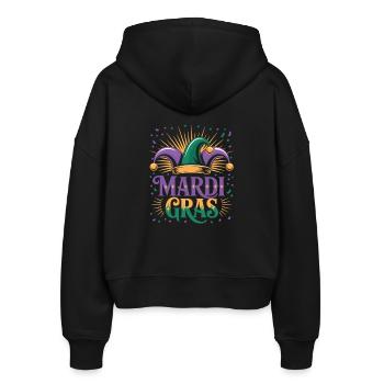 T-shirt Mardi Gras – Motif de la casquette de fou de Carnaval - Veste à capuche bio Ida Stanley/Stella Femme - noir - Dos - AI Model Female 172 light (172cm)