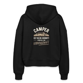 Camper | Kein Hobby sondern Leidenschaft - Stanley/Stella Boxy Frauen Bio Zip Hoodie Ida - Schwarz - Hinten - AI Model Female 172 light (172cm)