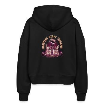 Hardtekk Tekke Ostdeutschland - Stanley/Stella Boxy Frauen Bio Zip Hoodie Ida - Schwarz - Hinten - AI Model Female 172 light (172cm)
