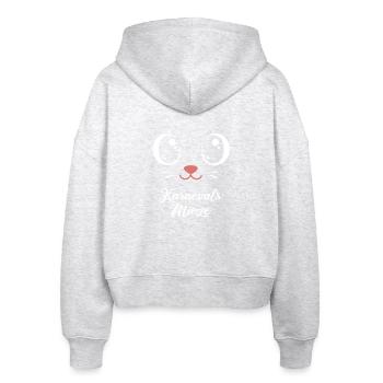 Karnevals Mieze | Big Face Kostüm Verkleidung - Stanley/Stella Boxy Frauen Bio Zip Hoodie Ida - Weiß meliert - Hinten - AI Model Female 172 dark (172cm)
