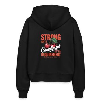 Women's Day Strong Isn't A Compliment - Stanley/Stella Boxy Women’s Organic Zip Hoodie Ida - black - Back - AI Model Female 172 light (172cm)