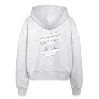 Weekend Warrior Hook Cast Repeat Angler Spruch - Stanley/Stella Boxy Frauen Bio Zip Hoodie Ida - Weiß meliert - Hinten - AI Model Female 172 dark (172cm)