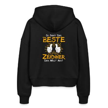 Zeichner Geschenkidee - Stanley/Stella Boxy Frauen Bio Zip Hoodie Ida - Schwarz - Hinten - AI Model Female 172 light (172cm)
