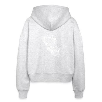 Locomotive Line Art - Stanley/Stella Boxy Women’s Organic Zip Hoodie Ida - heather white - Back - AI Model Female 172 dark (172cm)