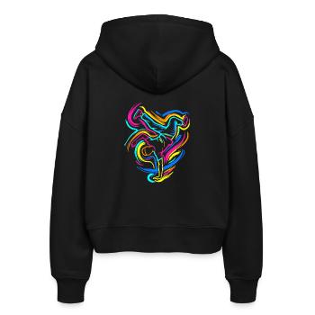 Breakdance - Stanley/Stella Boxy Frauen Bio Zip Hoodie Ida - Schwarz - Hinten - AI Model Female 172 light (172cm)