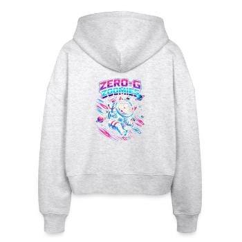 Null-G Zoomies | Humour spatial Astro Cat - Veste à capuche bio Ida Stanley/Stella Femme - blanc chiné - Dos - AI Model Female 172 dark (172cm)