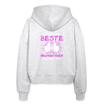 Naturopath Gift - Stanley/Stella Boxy Women’s Organic Zip Hoodie Ida - heather white - Back - AI Model Female 172 dark (172cm)