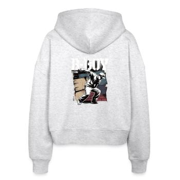 B-Boy Breakdance Streetstyle Breakdancer - Stanley/Stella Boxy Frauen Bio Zip Hoodie Ida - Weiß meliert - Hinten - AI Model Female 172 dark (172cm)