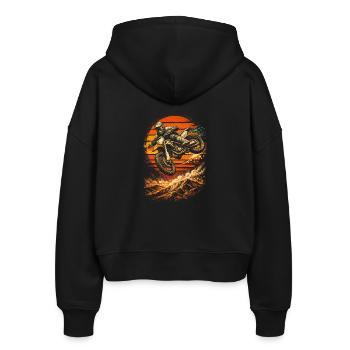 Dirtbike Dirt Bike Motocross - Stanley/Stella Boxy Frauen Bio Zip Hoodie Ida - Schwarz - Hinten - AI Model Female 172 light (172cm)