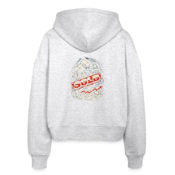 Real Estate Agent Broker - Stanley/Stella Boxy Women’s Organic Zip Hoodie Ida - heather white - Back - AI Model Female 172 dark (172cm)